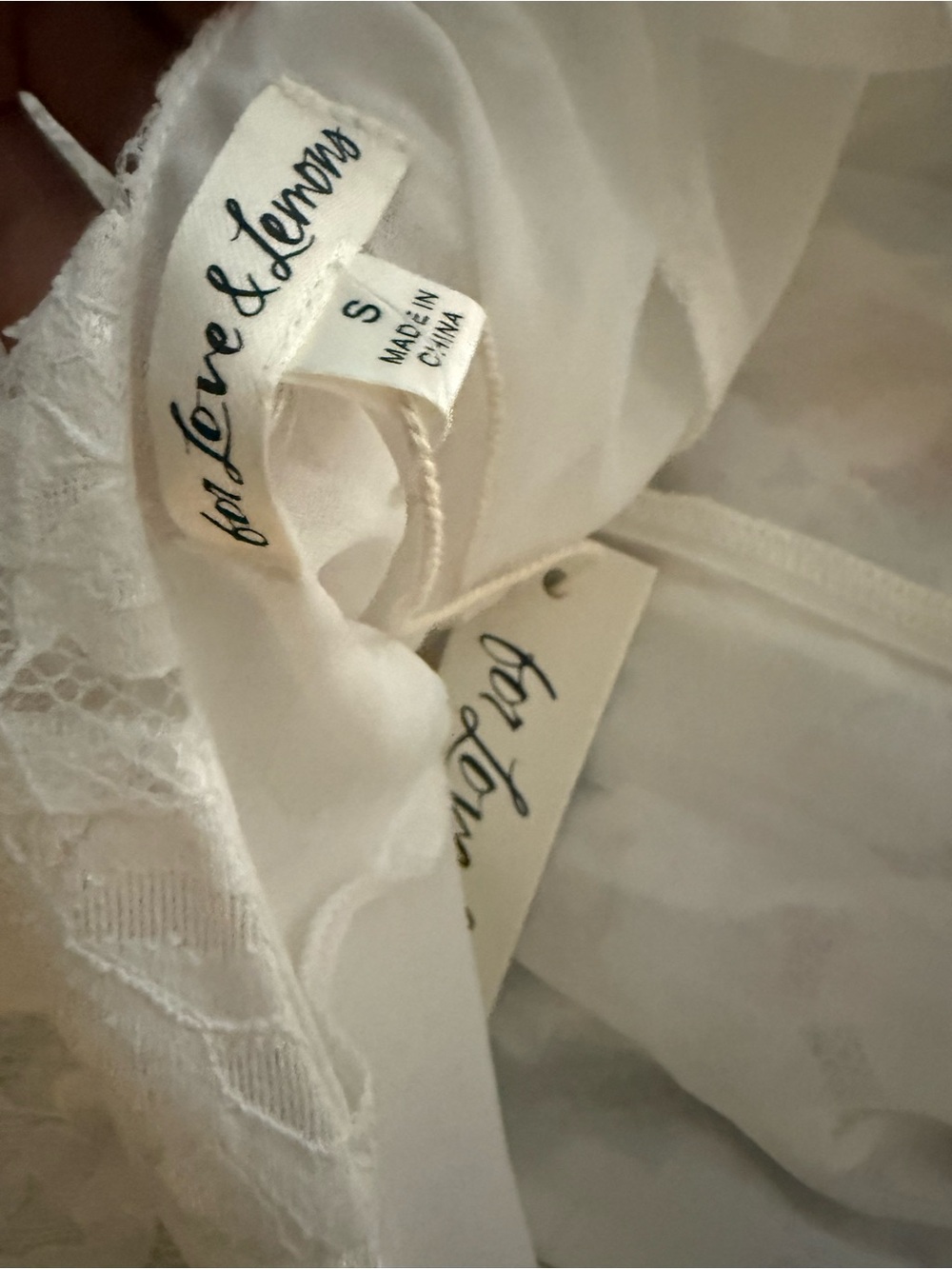 For Love & Lemons Cream Lace Babydoll Chemise - Picture 2 of 2